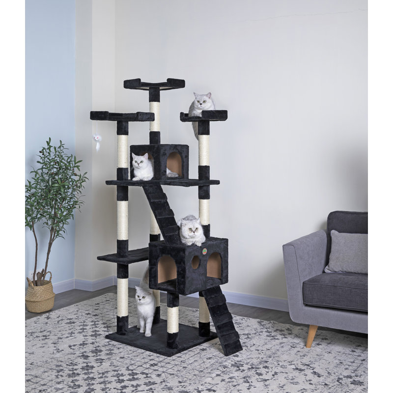 Go Pet Club F2083 Cat Tree Condo Furniture Black 72